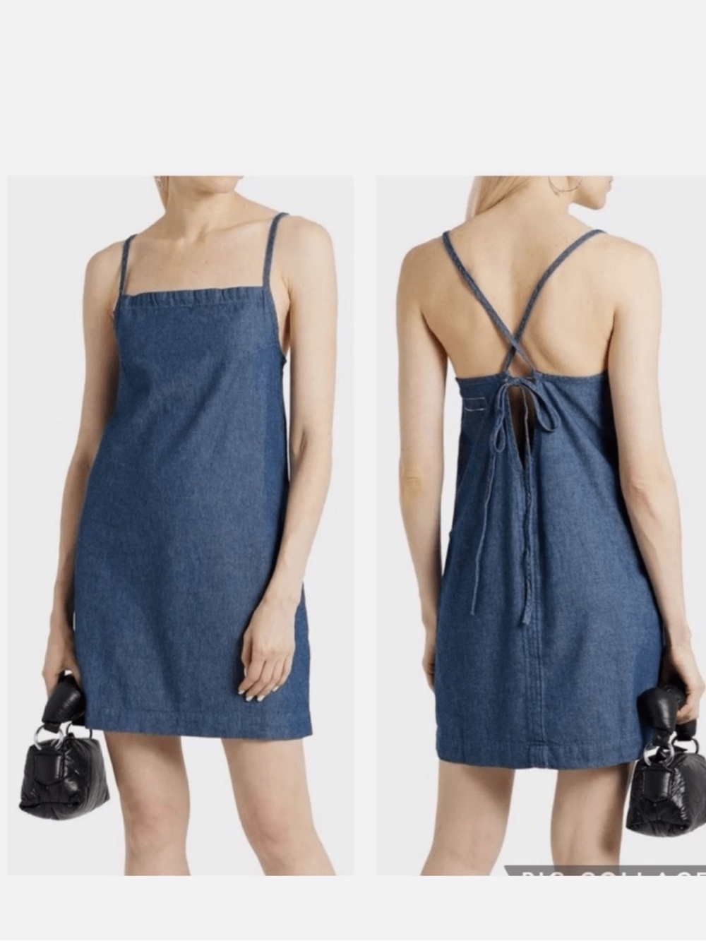 Rag & Bone Denim Tie Dress Rinse Blue Chambray L